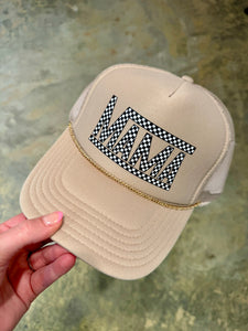 Checkered Mama Trucker Hat